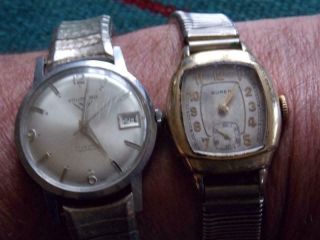2 Vintage Watches Voumard 17j Incabloc Swiss Buren 17j Wxc Swiss