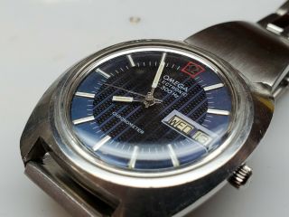 Vintage Omega Seamaster Chronometer Electronic F300hz 1970s Rare Blue Face Watch