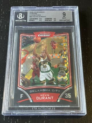 2008 - 09 Kevin Durant Bowman Chrome Xfractor Sp Parallel /299 Rare Refractor