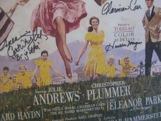 SOUND OF MUSIC - Rare AUTOGRAPHED MOVIE POSTER - HAND SIGNED By 8 with ANDREWS 5