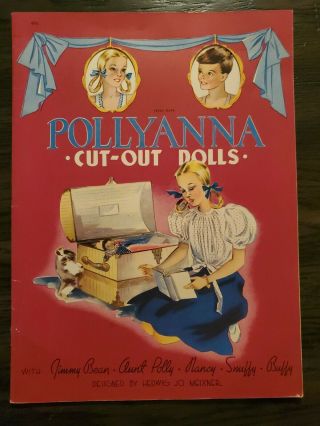 Very Rare 1941 Vintage Pollyanna Paper Dolls From Whitman - - Uncut And