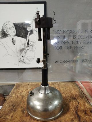 Antique 1920s Coleman Model Cq Quick Lite Table Lamp Dual Burner Wichita Ks