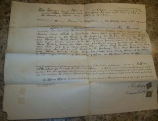 1842 Antique Chili Ny Land Indenture Deed Legal Document Alvin Hurburt E Miller