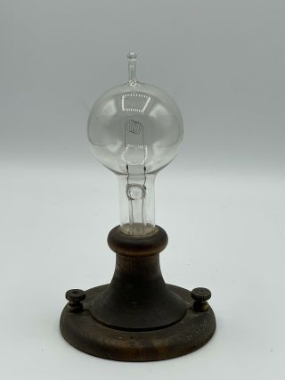 Antique 1914 Edison Light Bulb Commemorative Desk Display Rare &