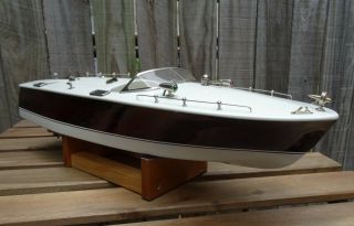 Rare Vintage Japan Ito 18 " Wood Model Boat Twin Motors,  Stunning
