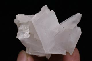 66g Natural Clear Pink Fluorescent Calcite Crystal Cluster Rare Mineral Specimen