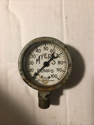 Vintage Myers Pump Pressure Gauge