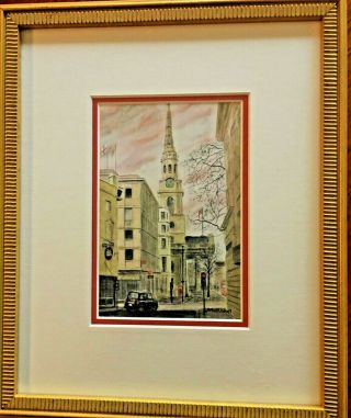 Vintage John C.  Burrows London,  England Signed Framed Print With Glass
