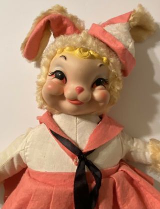 Rare Vintage Rushton Bunny Girl Sailor Easter Doll 20 " All Orig Tagged 1950 - 60s