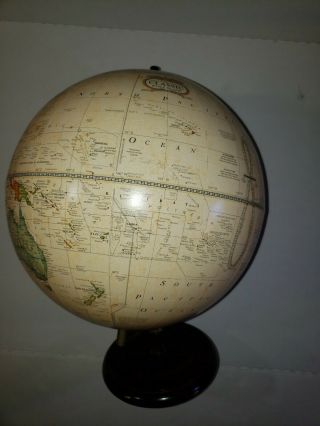 George F Cram Usa Classic 12 " Terrestrial Earth World Globe Wooden Brown Base