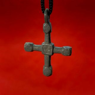 Rare Ancient Bronze Cross Pendant Viking Age 10 - 11 Century Kievan Rus