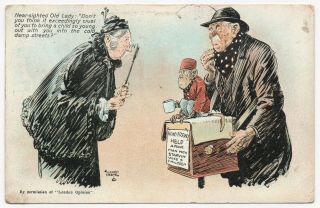 Alfred Leete Humour Cartoon Illustration " London Opinion " Rare Postcard.  1913.
