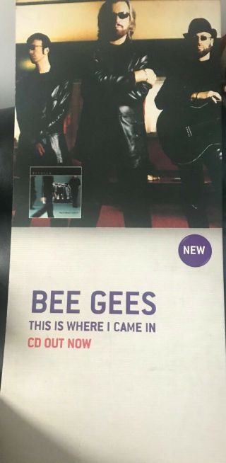 Bee Gees Official Promotional Cardboard Album Poster Rare