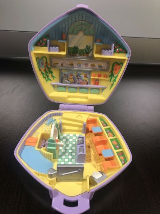 Polly Pocket Fast Food Restaurant 1992 Vintage Bluebird Doll Purple Compact Only