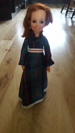 Vintage 1972 Chrissy Doll 19 " Ideal Toy Hair Grow Sleep Eyes Moves Plaid Dress