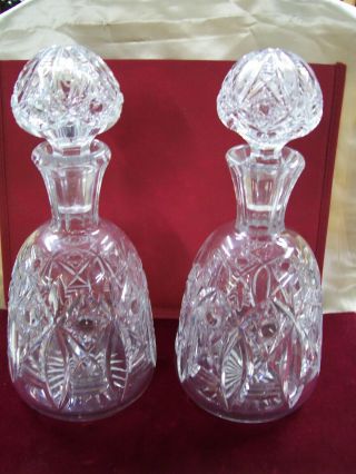 Very Rare Identical Baccarat Crystal Decanters W/orig.  Matching Stoppers