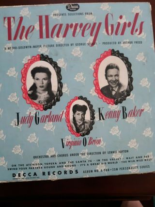 Rare Vintage Decca 78 Rpm Album Judy Garland - Selections From The Harvey Girls