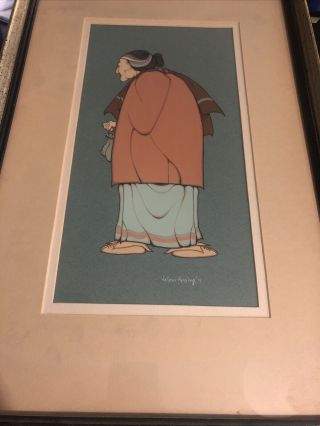 Rare Valjean Hessing 1971 Choctaw Native American Indian Art Going To Town Frame