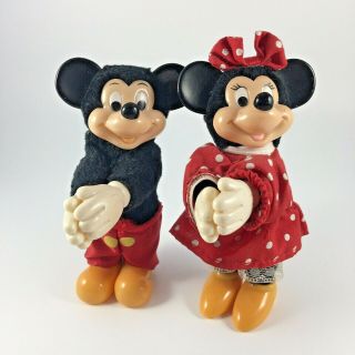 Vintage Disney Mickey And Minnie Mouse Clip On Hand Grabber Pencil Huggers Rare