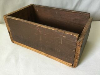 Primitive Antique Vintage Small Wooden Box - 7 1/2 " X 4 3/8 " X 3 1/8 " - Handmade