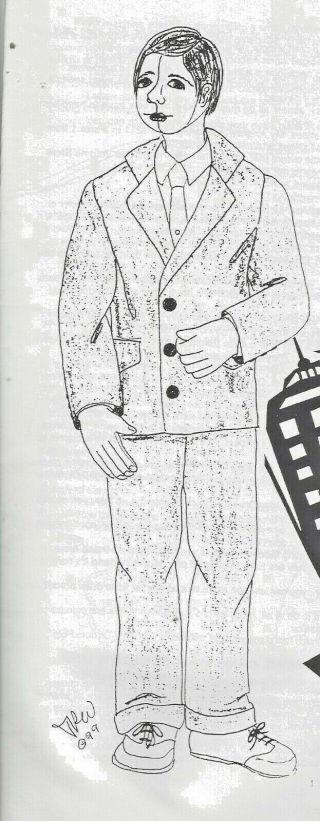 24 " Vintage Cloth Soft Sculpture Jointed Art Man Doll Suit/jacket Pants Pattern