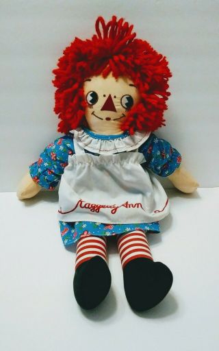 Vintage Raggedy Ann 18” Doll With Stitched “i Love You” Chest Heart And Apron