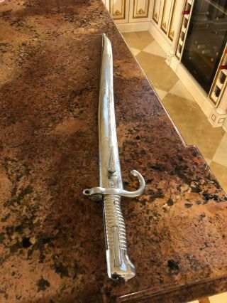 Old Antique French War Bayonet From 1867 And Sheath
