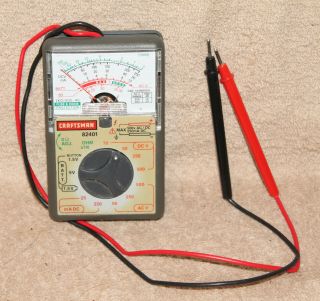 Craftsman 82401 Vintage Analog Pocket Multimeter Volt Ac Dc Ohm Tester Meter