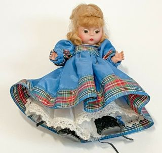 Madame Alexander Doll - Amy - Little Women - Blue Dress With Plaid Trims