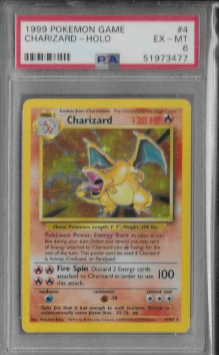 Pokémon 1999 Charizard 4/102 Holo Base Set Psa 6 Invest