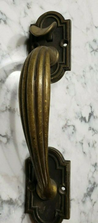 Vintage Sargent Solid Brass Entry Door Handle With Release 2 " X 9.  75 "