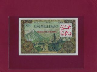 Morocco Maroc 50 Dirhams On 5000 Francs 1953 - 1959 P - 51 Ef - Au Rare