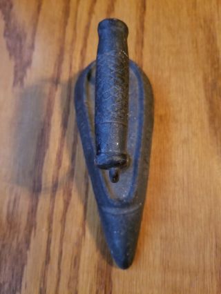 Rare Cluffs Solid Cast Steel Sad Iron Made For A Taylor Shop