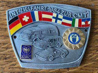 Car Badge Rare German Germany Vintage Classic Car Vw Motor Club Adac Police Rare