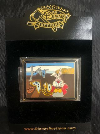 Rare Disney Pin Alice Masterpiece Le 100 Dali White Rabbit Persistence Cheshire