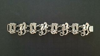 Sterling Silver Link Bracelet,  Mcclelland Barclay Seahorse,  7.  25 ",  Very Rare