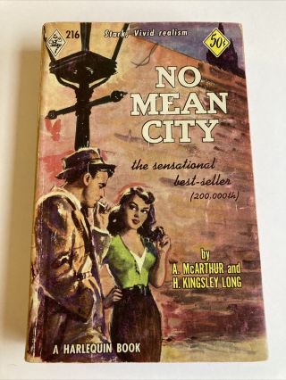 No Mean City Vintage Rare Crime Sleaze Gga Paperback Harlequin Books Canada