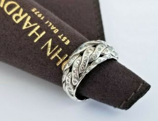 John Hardy Rare Classic Chain Diamond 18k & Silver Ring - Size 7 - $1250