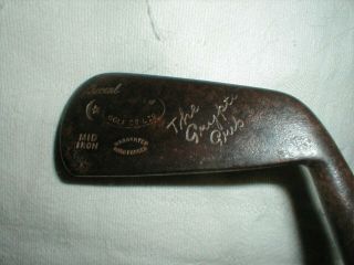 Antique Vintage Old Scottish Gourlay Sf Iron Hickory Wood Wooden Shaft Golf Club