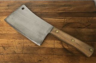 Butcher Cleaver Knife Antique Vintage Large 14 " Meat Old