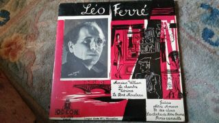 Leo Ferre,  " Leo Ferre " Rare French 10 Inch Vinyl Lp - Os 1038