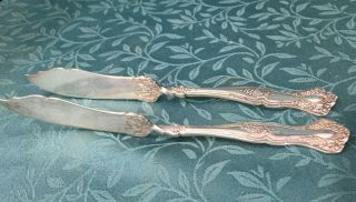 2 Pc 1847 Rogers Silverplate Twist Handle Master Butter Knife Vintage Grape 1904