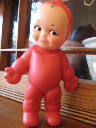 Vintage Kewpie Devil Doll Cameo Rubber 7 1/2 " With Horns On Back