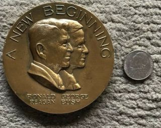 1980 Ronald Reagan George Bush Election Bronze Coin.  649/1000 Rare Presidental