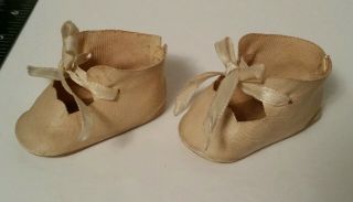 Vintage Terri Lee Oilcloth Doll SHOES with ribbons - ready to wear 2