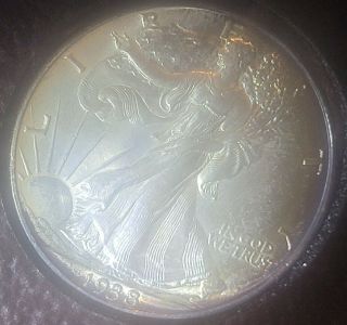 1938 D Gem Bu Silver Walking Liberty Half Dollar W Rim Toning Rare