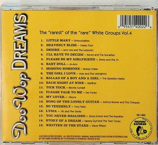 Doo Wop Dreams - The Rarest Of Rare White Group Vol.  4 CD (Untouchables/Neons) 3