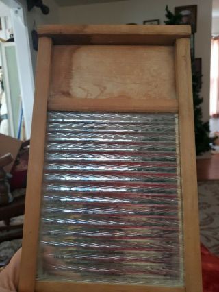 Vintage Home Aide Washboard Wood & Glass For Lingerie 18 "