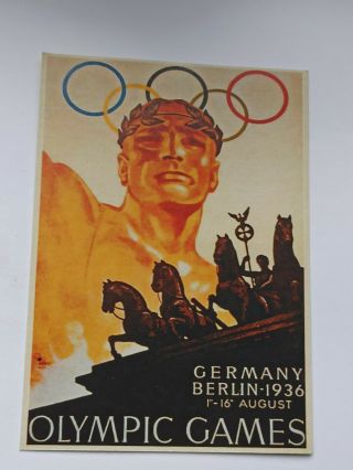 German Postcard Olympic Games Berlin 1936 Rare Collectible