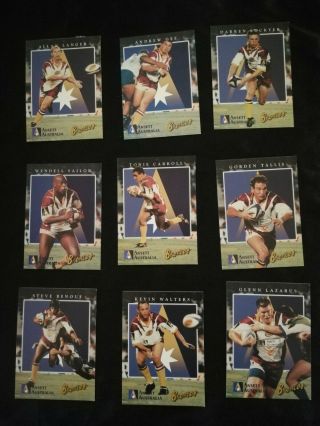 Rare Brisbane Broncos 1990s Ansett Australia 9 Player Card Lockyer Langer Gee